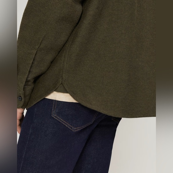 Everlane Mens The Heavyweight Overshirt Uniform Long Sleeve Heathered Green M - Picture 3 of 15